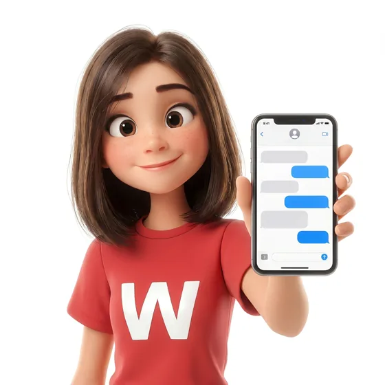 Wee con lo smartphone aperto sulla chat delle domande
